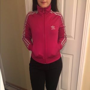 Adidas pink zip up jacket